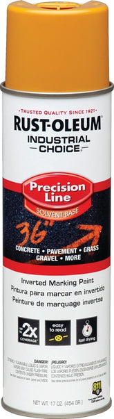 Industrial Choice 203024 Inverted Marking Spray Paint, Semi-Gloss, Caution Yellow, 17 oz, Can